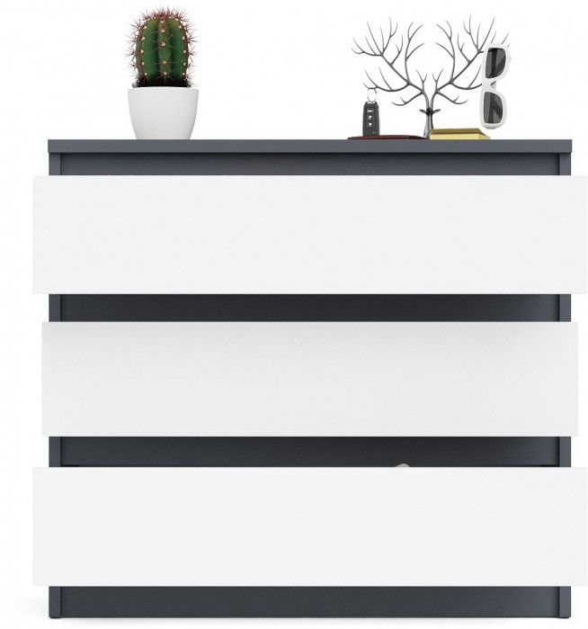 Мори Комод МК800.1, цвет графит/белый, ШхГхВ 80,4х41х73 см.