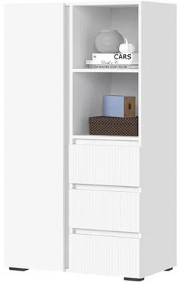 Хелен ШК 03 Шкаф (0,802х1,414х0,460) белый супермат, белый/белый