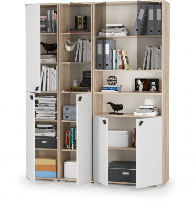 Бостон № 48, дуб эндгрейн элегантный/фасады МДФ милк рикамо софт