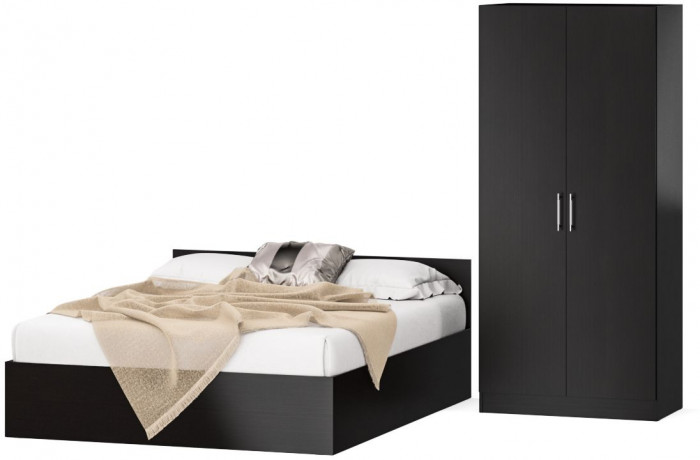 Кровать 1600 + Шкаф 2-х створчатый Стандарт, венге