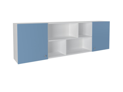 Полка надкроватная Белый/Голубой