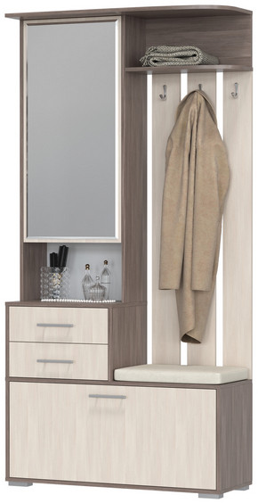 Прихожая 2-3431бод.тем/св Домино - Шкаф с вешалкой, бодега тёмный/бодега светлый