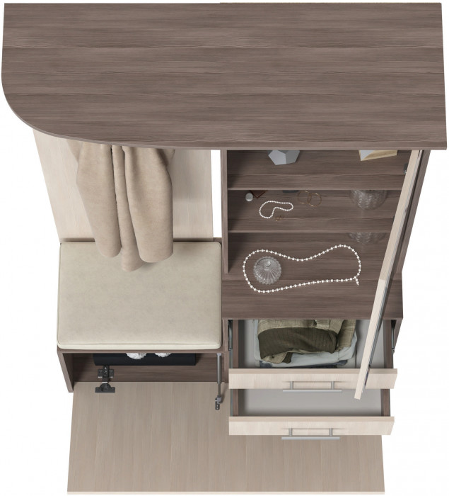 Прихожая 2-3431бод.тем/св Домино - Шкаф с вешалкой, бодега тёмный/бодега светлый