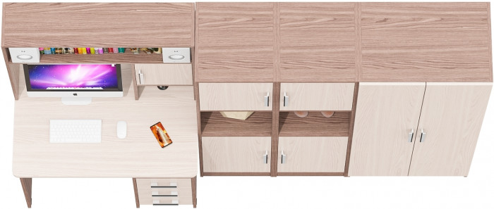 С-МД-СК9 Компоновка № 03, ясень шимо светлый/ясень шимо тёмный