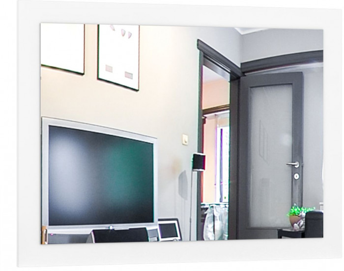 Муссон Кровать 11.28 + подъёмный ортопед + Бостон 12.69 + Зеркало СВК, цвет белый/дуб эндгрейн элегантный/кожзам белый, сп. м. 1600х2000 мм., б/м