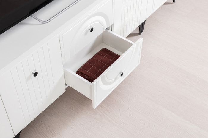 Валенсия Гостиная № 070, ЛДСП белый шагрень/МДФ белый шагрень