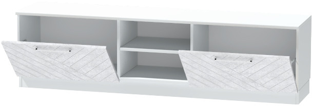 Тумба для ТВ-техники напольная "Иннэс-7", Белый/Бетон снежный