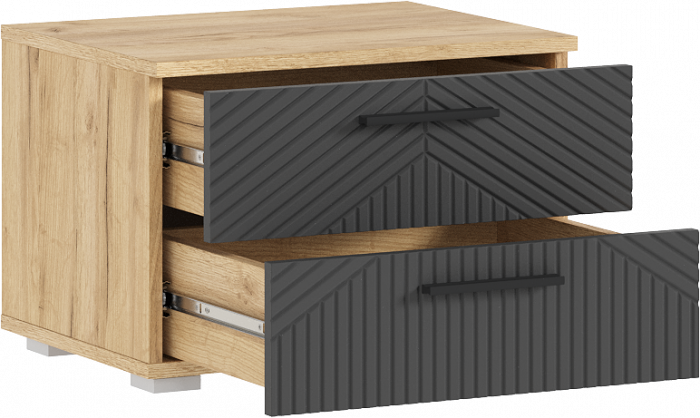 Сильвия Спальня, Браш Графит/Дуб крафт