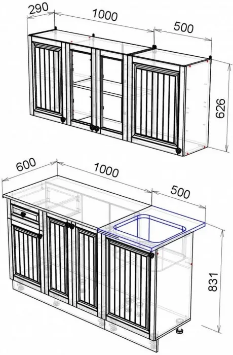 Кухня МДФ Хозяюшка 1500, Фисташка