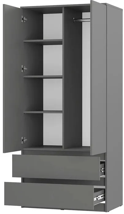 Симпл ШК-03 шкаф 2-х створчатый графит