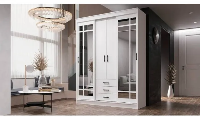 Лорд Шкаф-купе, вотан/Белый глянец