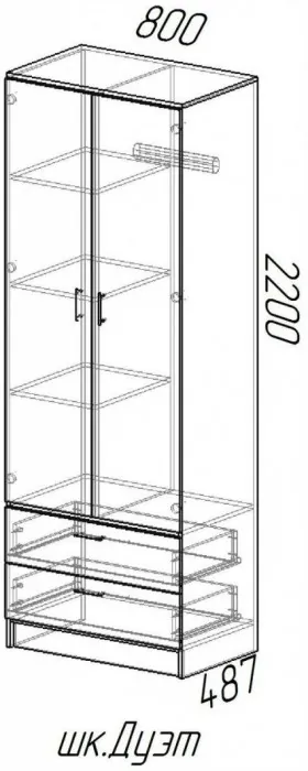 Шкаф Дуэт, Венге/лоредо