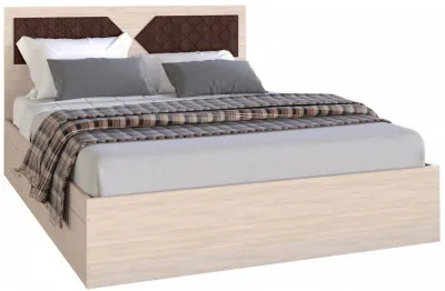 Николь Кровать 1600, Ясень Шимо/Лиственница темная