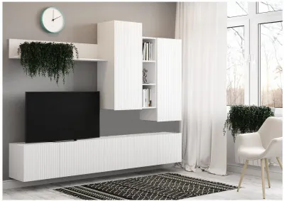 Гостиная Сканди (Белый / Белый глянец)