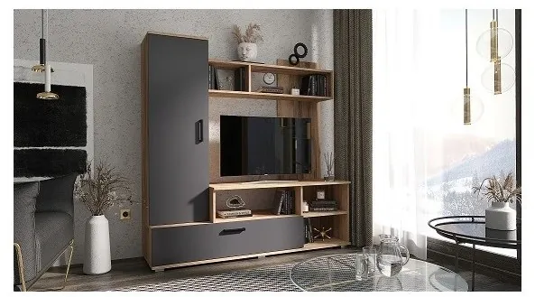 Гостиная Мини ЛДСП (Дуб крафт/ Белый Глянец)