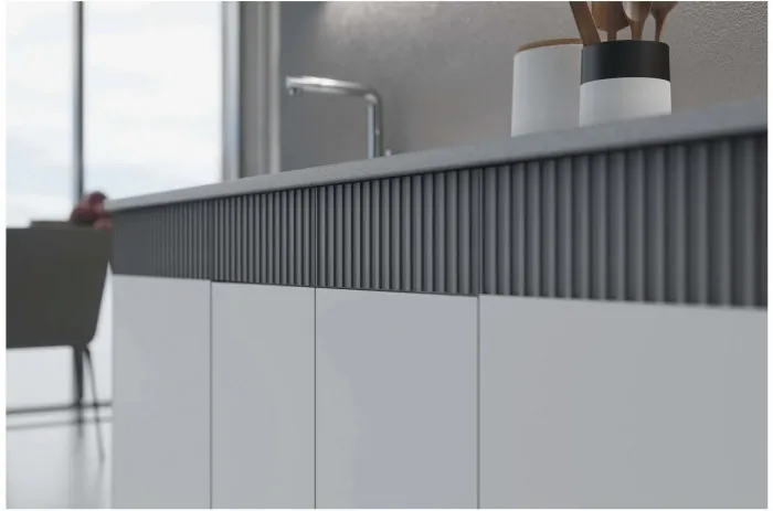 Кухня МДФ Оливия 2000 (Шарли Пинк/Шарли Мокко, Белый)