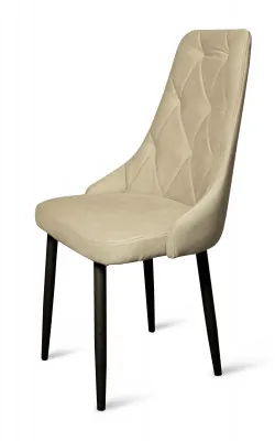 Стул "Граф" черный матовый Томми 02 бежевый