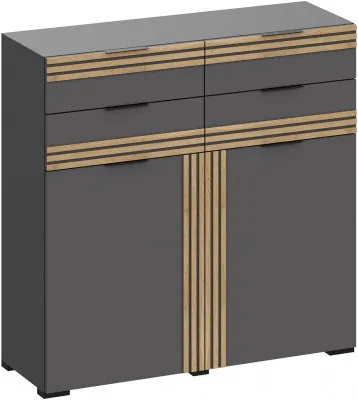 Многофункциональная тумба Нао ТБ-4013, Графит/Графит, Дуб Вотан