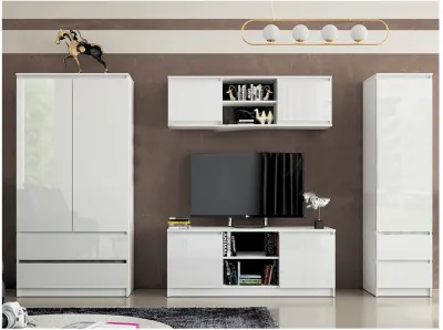 Модульная гостиная Челси (Белый глянец, Белый)