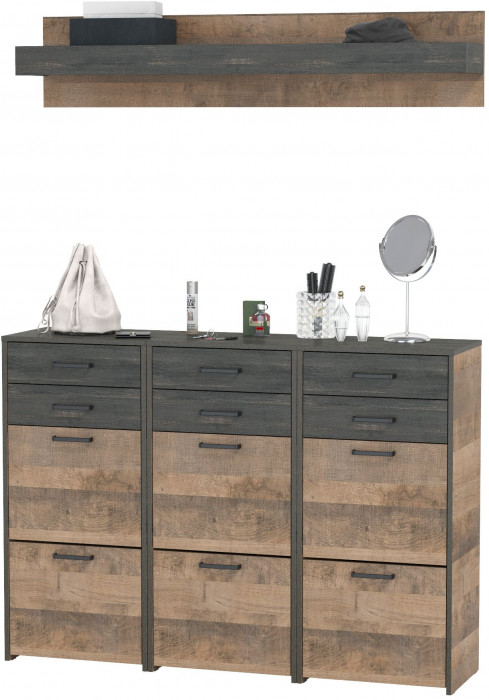 Трувор Прихожая 171, цвет дуб гранж песочный/интра, ШхГхВ 150х37х195 см.