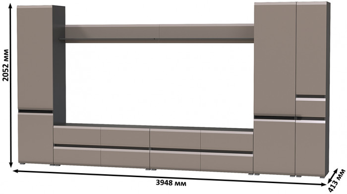 Сидней Комплектация № 111, корпус: антрацит/фасады: МДФ веллюто капучино