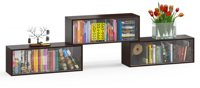 Три полки книжных С-МД-КН01, венге