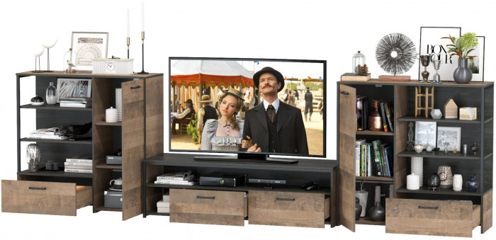 Трувор Гостиная 050, дуб гранж песочный/интра