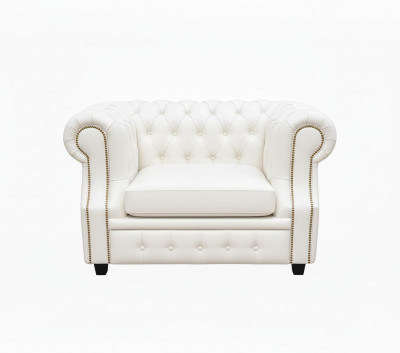 Кресло Честер ЛОФТ, экокожа, белый