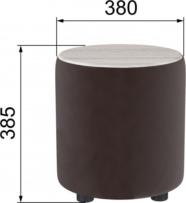 Пуф Пай, коричневый/мдф сандал белый