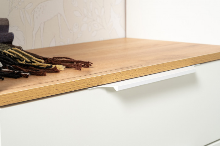 Октава Прихожая 26, цвет белый шагрень/дуб крафт золотой/фасады МДФ белый шагрень, ШхГхВ 193,7х35,4х197,6 см., универсальная сборка