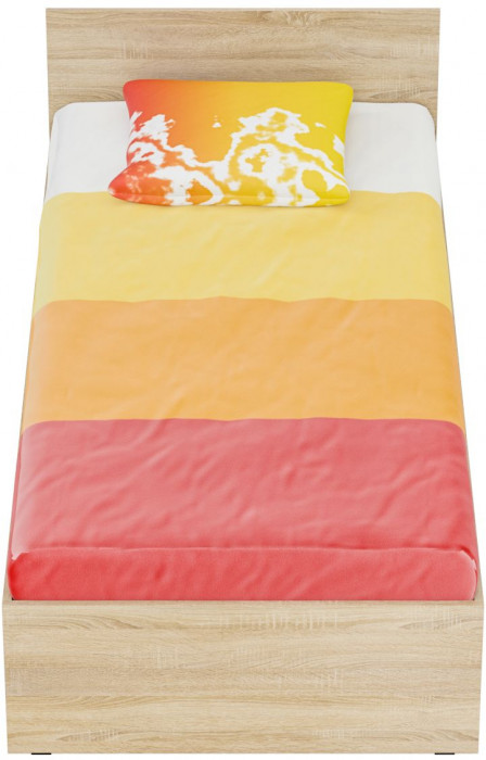 Стандарт Кровать 0900, цвет дуб сонома, ШхГхВ 93,5х203,5х70 см., сп.м. 900х2000 мм., без матраса, основание есть