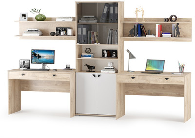 КР100 Бостон № 07, цвет дуб эндгрейн элегантный/фасады МДФ милк рикамо софт, 12.69+09.132+13.156+12.69+09.132, ШхГхВ 307,2х57,2х194,4 см.