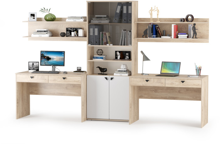 КР100 Бостон № 07, цвет дуб эндгрейн элегантный/фасады МДФ милк рикамо софт, 12.69+09.132+13.156+12.69+09.132, ШхГхВ 307,2х57,2х194,4 см.