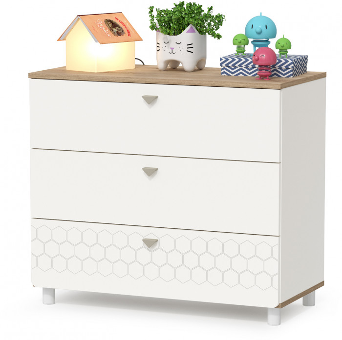 Эйп Детская № 3, цвет белый/дуб белый, сп. м. 800х1600 мм., б/м, основание есть, максимальная нагрузка 80 кг., рекомендуемая высота матраса 120 мм.