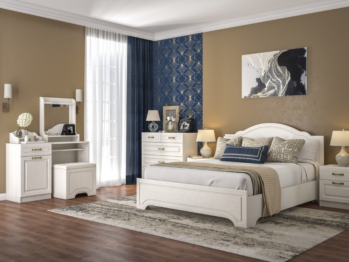 Ливерпуль Стол туалетный 12.46, цвет ясень ваниль/белый, ШхГхВ 119,8х41,3х82,3 см., НЕ универсальная сборка