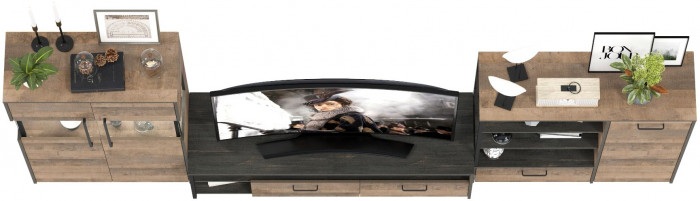 Трувор Гостиная 054, дуб гранж песочный/интра