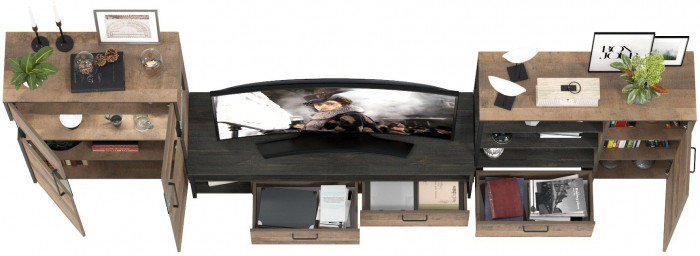 Трувор Гостиная 054, дуб гранж песочный/интра