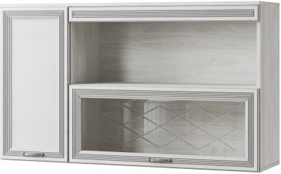 Ливорно Полка навесная ЛН-4 ясень анкор светлый патина серебро