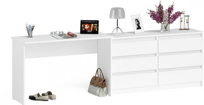 Мори письменный стол МСП1200.1 + Комод МК1380.6, белый