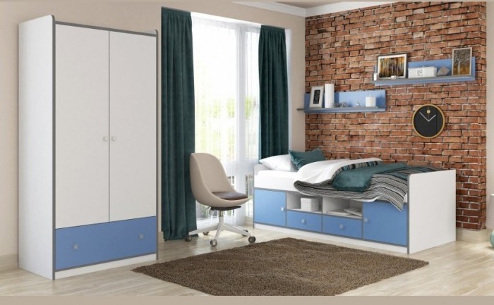 Модульная детская Дельта-Сильвер, композиция 2, синяя