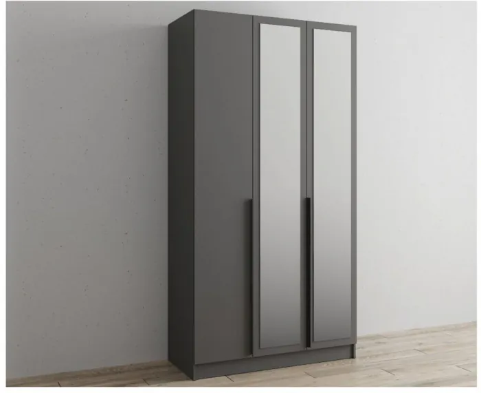 Шкаф Мадрид 1200 с зеркалом графит серый