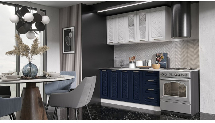 Кухня МДФ Агава 1600 (Трюфель, Белый)