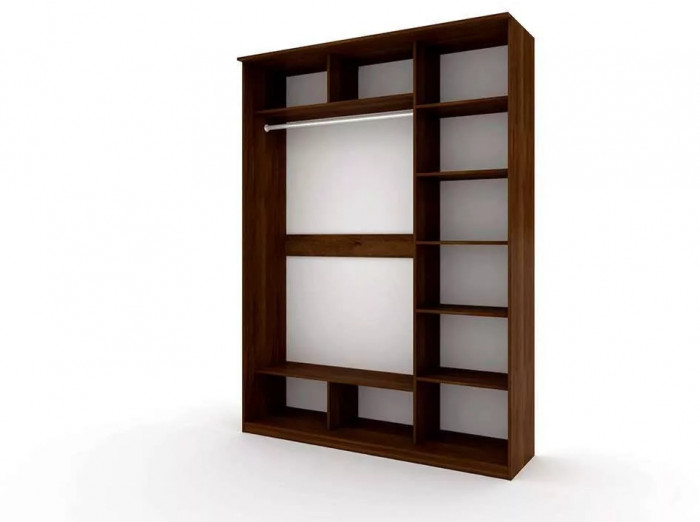 Шкаф купе Модерн 1776х600 3-х дверный 2-х секционный зеркальный венге