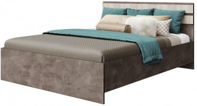 Кровать двуспальная 160х200 с щитовым основанием "Лондон" - Оникс/Бетон пайн светлый