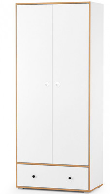 Вуди 13.138 Шкаф для одежды, белый премиум/дуб крафт золотой