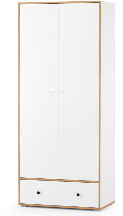 Вуди 13.138 Шкаф для одежды, белый премиум/дуб крафт золотой