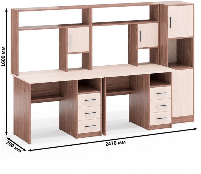 С-МД-СК9 Компоновка № 04, ясень шимо светлый/ясень шимо тёмный