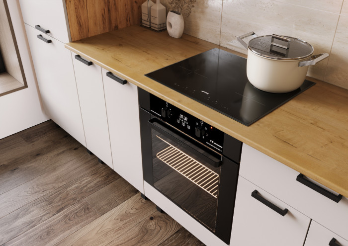 Кухня Техно 3,0/1080м Компоновка №2, Крафт золотой/Кашемир