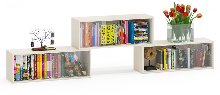 Три полки книжных С-МД-КН01, дуб