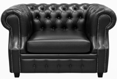 Кресло Честер ЛОФТ, экокожа, черный
